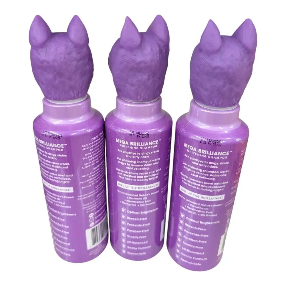 3X Friday's Dog Mega Brilliance Whitening Dog Shampoo 12 FL Oz Each New